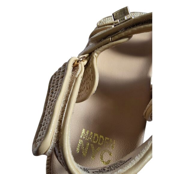 Steve Madden Bigmona Sandals 9 Natural Raffia Beige Woven Platform Vacation Boho - Picture 9 of 13